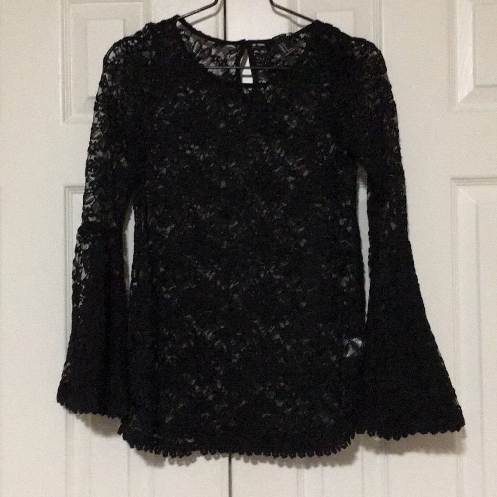 Bell sleeve lace top